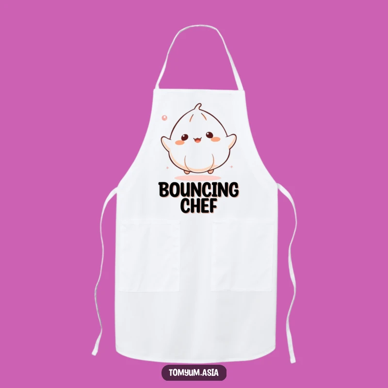 Funny Kawaii Dumpling Bounce Apron: Cook with Glee