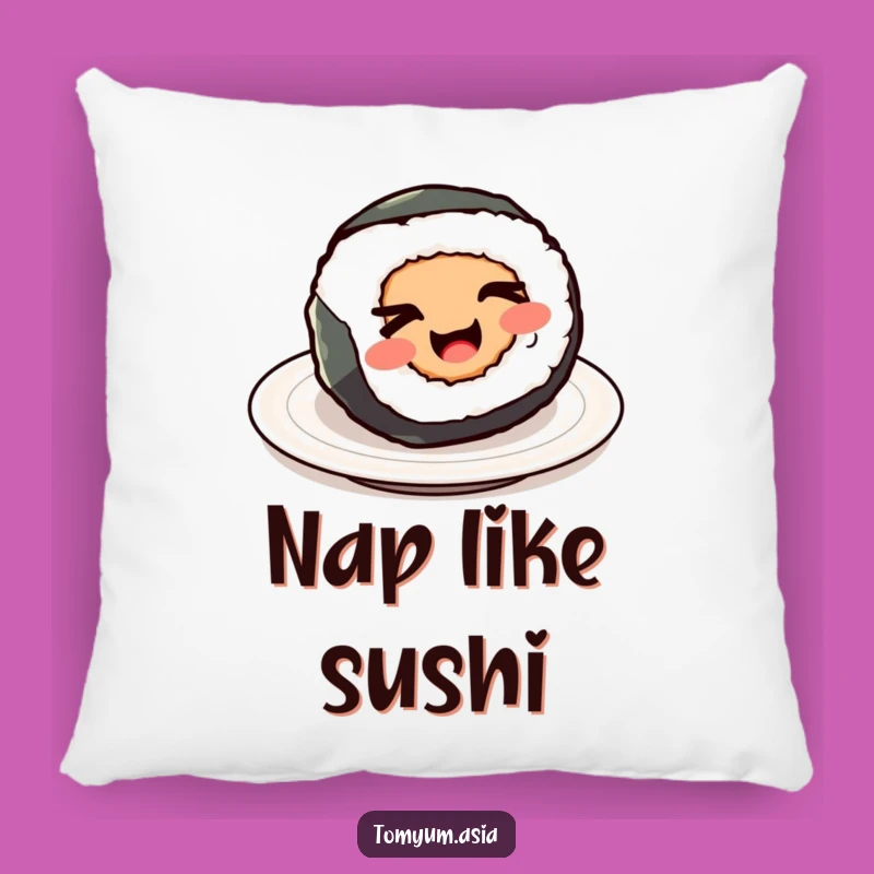 Comfy Funny Kawaii Sushi Roll Wink Pillow: Huggable Humor