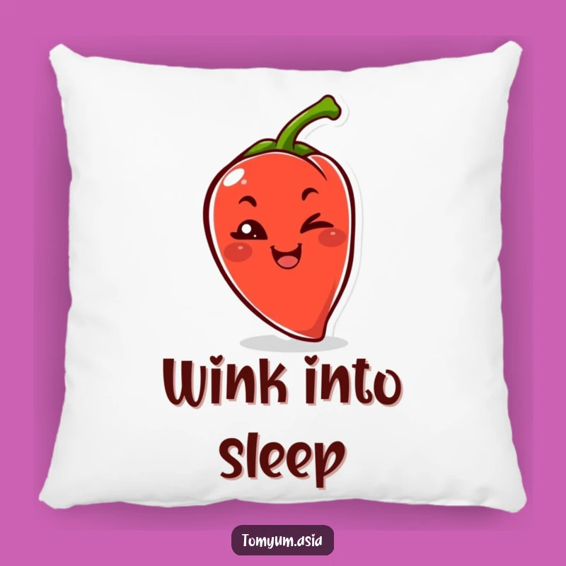 Soft Funny Kawaii Chili Pepper Wink Pillow: Huggable Mischief