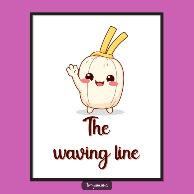 Funny Kawaii Noodle Wave Digital Art: Instant Cheerful Decor