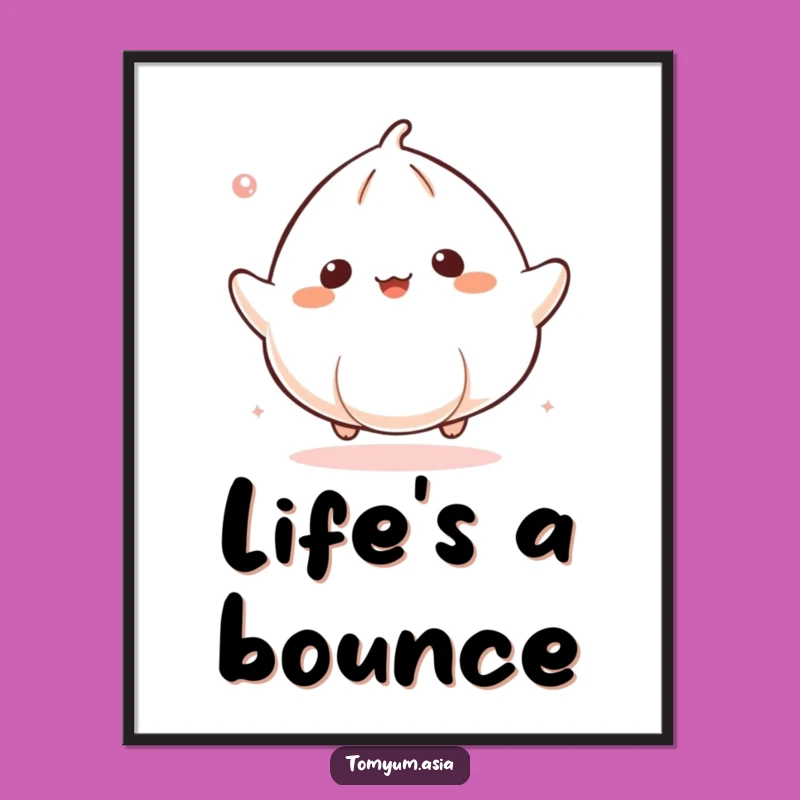 Funny Kawaii Dumpling Bounce Poster: Decorate with Delight