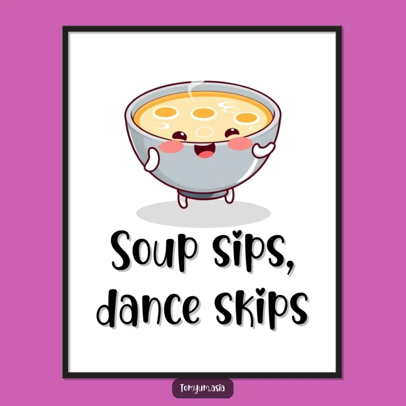 Funny Free Printable Wall Art: Dancing Soup for a Cozy and Whimsical Kitchen Decor