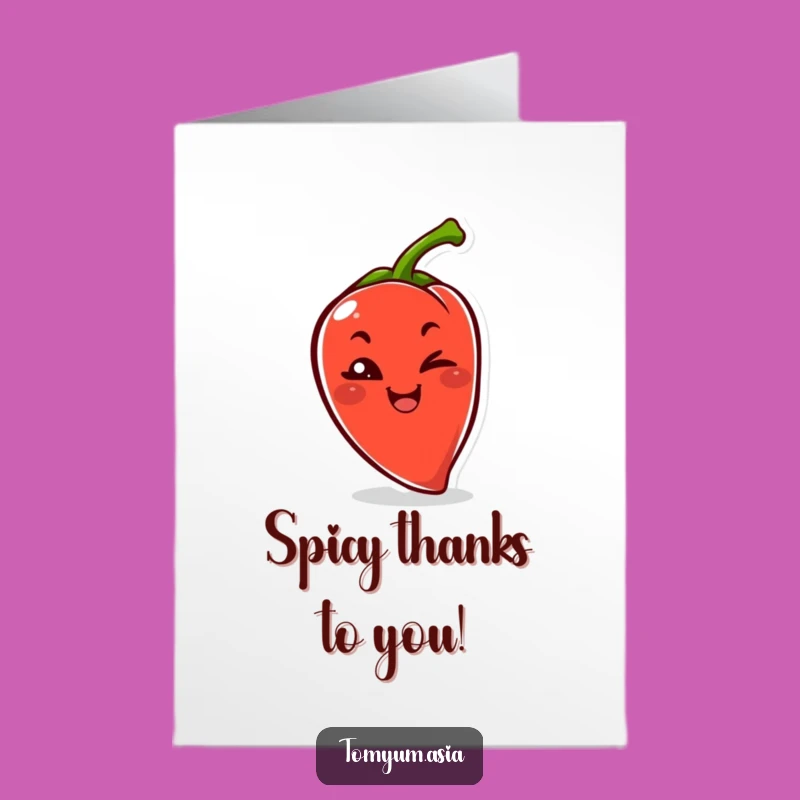Free Printable Thank You Card: Cheeky Kawaii Chili Pepper Wink of Thanks