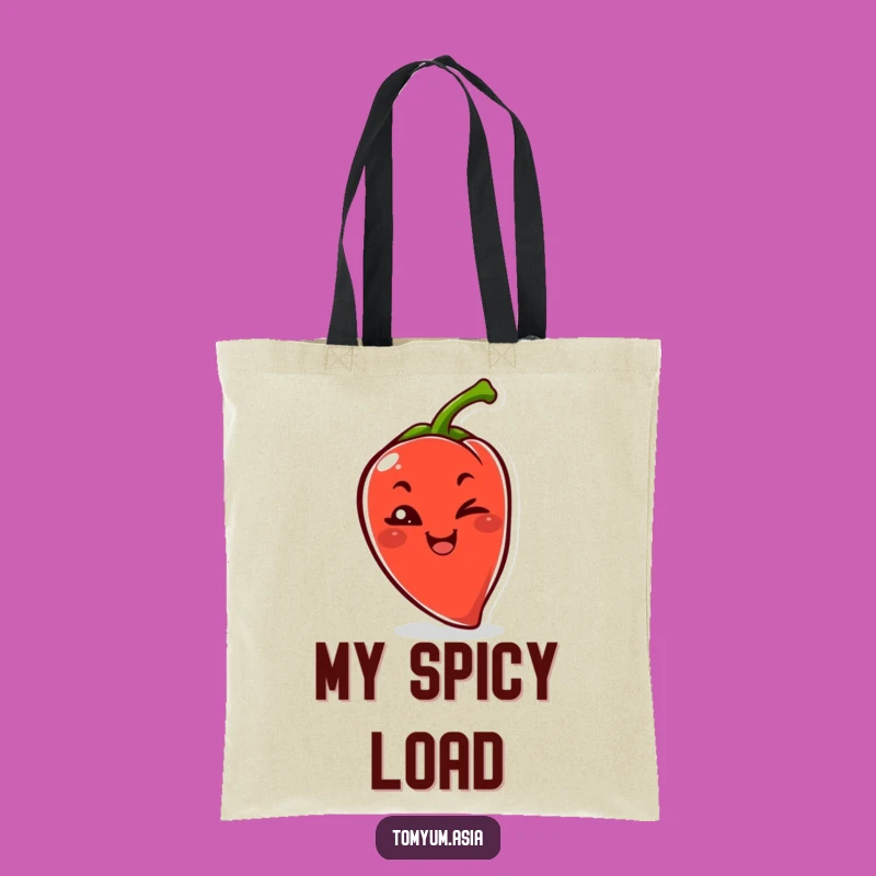 Funny Kawaii Chili Pepper Wink Tote Bag: Carry Some Spice